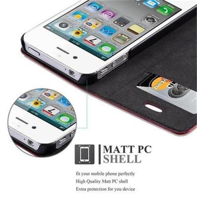 iPhone 4 / 4S lommebokdeksel case (rød)
