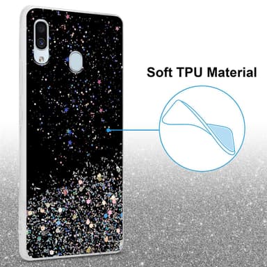 Samsung Galaxy A40 Silikondeksel Glitter (svart)