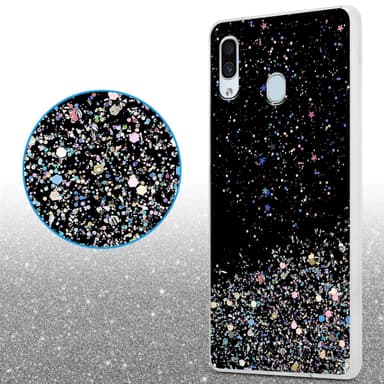 Samsung Galaxy A40 Silikondeksel Glitter (svart)
