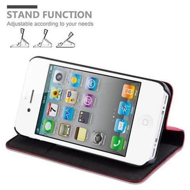 iPhone 4 / 4S lommebokdeksel case (rød)