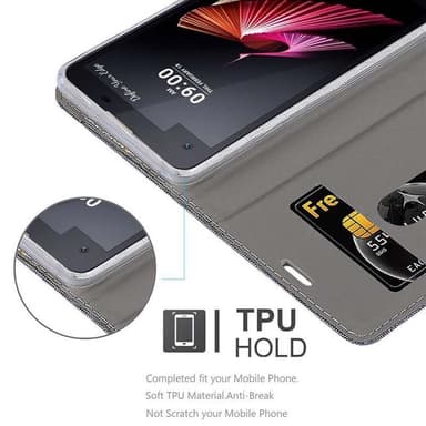 LG X SCREEN lommebokdeksel etui (grå)