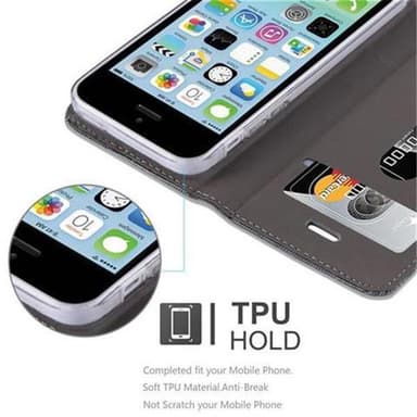 iPhone 5C lommebokdeksel etui (grå)