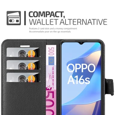 Oppo A16s / A54s Deksel Etui Case (svart)