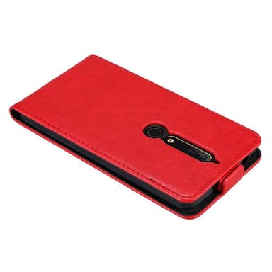 Nokia 6.1 deksel flip cover (rød)