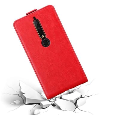 Nokia 6.1 deksel flip cover (rød)