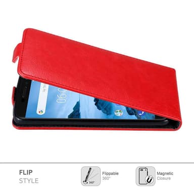Nokia 6.1 deksel flip cover (rød)