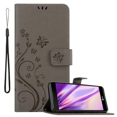 LG X POWER lommebokdeksel Blomster (grå)