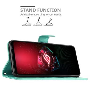 Asus ROG Phone 5 lommebokdeksel Blomster (turkis)