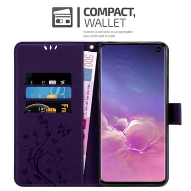 Samsung Galaxy S10 5G lommebokdeksel Blomster (lilla)