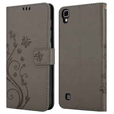 LG X POWER lommebokdeksel Blomster (grå)