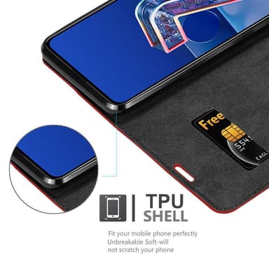 Asus ZenFone 7 lommebokdeksel case (rød)