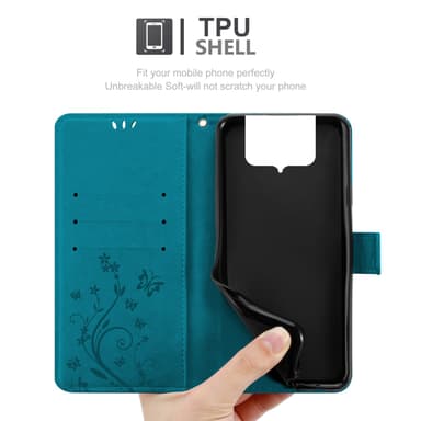 Asus ZenFone 8 FLIP lommebokdeksel Blomster (blå)