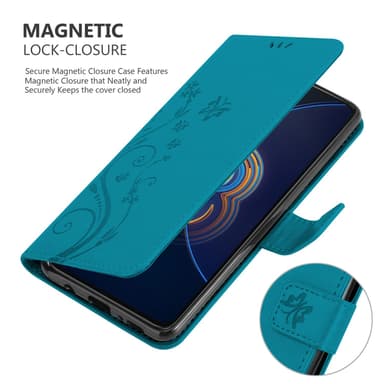 Asus ZenFone 8 FLIP lommebokdeksel Blomster (blå)