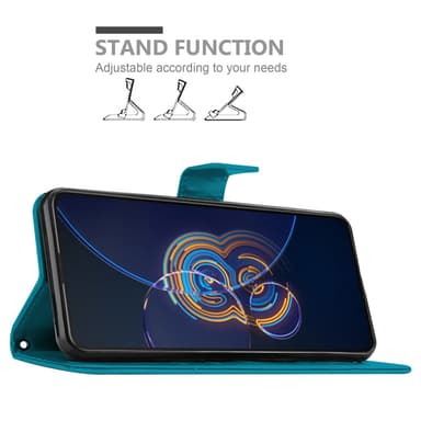 Asus ZenFone 8 FLIP lommebokdeksel Blomster (blå)