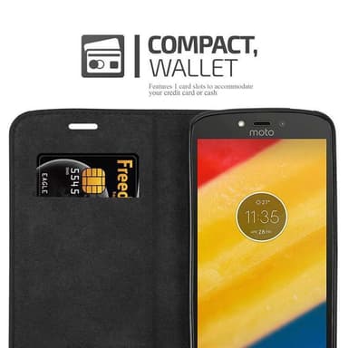 Motorola MOTO C PLUS lommebokdeksel case (svart)