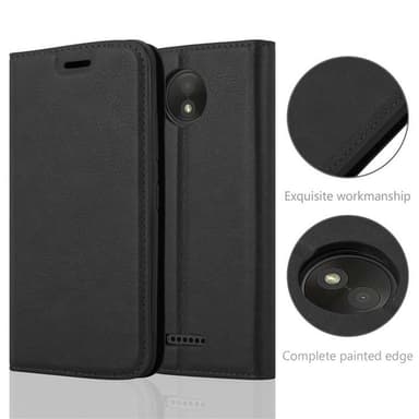 Motorola MOTO C PLUS lommebokdeksel case (svart)