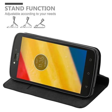 Motorola MOTO C PLUS lommebokdeksel case (svart)