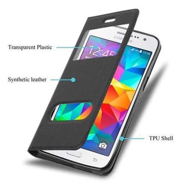 Samsung Galaxy GRAND PRIME lommebokdeksel cover (svart)