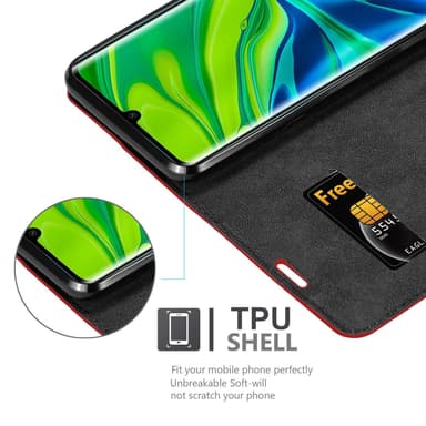 Xiaomi Mi NOTE 10 lommebokdeksel case (rød)