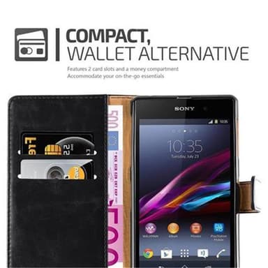 Sony Xperia Z1 lommebokdeksel etui (svart)