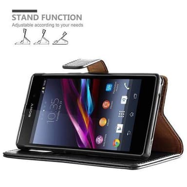 Sony Xperia Z1 lommebokdeksel etui (svart)
