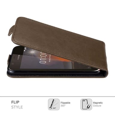 Nokia 1 2018 deksel flip cover (brun)