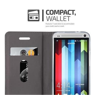 HTC ONE M7 lommebokdeksel etui (grå)