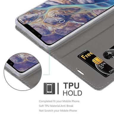 Nokia 7.1 PLUS / X7 lommebokdeksel etui (grå)