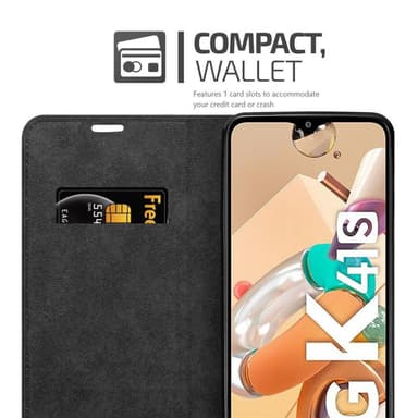 LG KQ51 lommebokdeksel case (svart)
