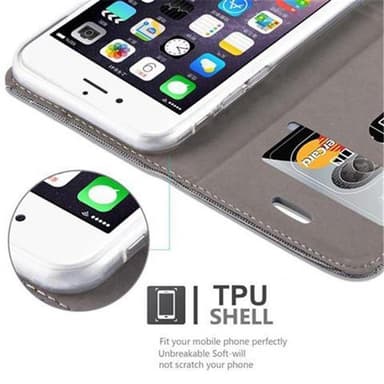 iPhone 6 PLUS / 6S PLUS lommebokdeksel etui (grå)
