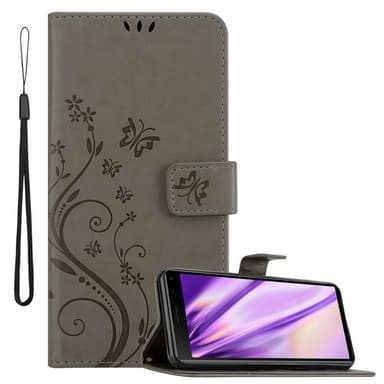 Sony Xperia 8 lommebokdeksel Blomster (grå)