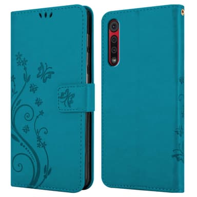 Motorola MOTO G8 lommebokdeksel Blomster (Blå)