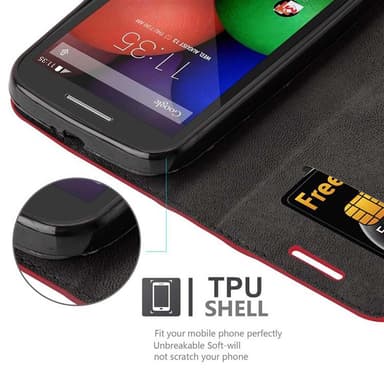 Motorola MOTO E1 lommebokdeksel case (rød)