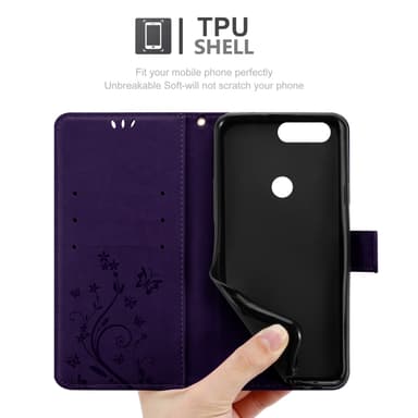 OnePlus 5T lommebokdeksel Blomster (lilla)