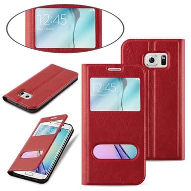 Samsung Galaxy S6 EDGE PLUS lommebokdeksel cover (rød)