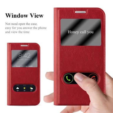 Samsung Galaxy S6 EDGE PLUS lommebokdeksel cover (rød)