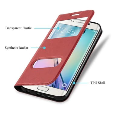 Samsung Galaxy S6 EDGE PLUS lommebokdeksel cover (rød)