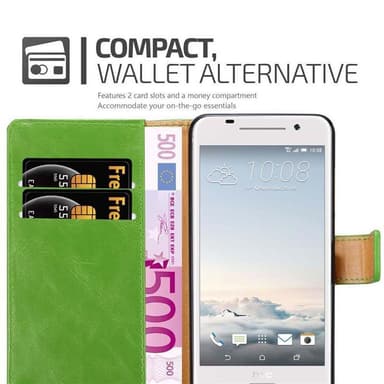 HTC ONE A9 lommebokdeksel etui (grønn)