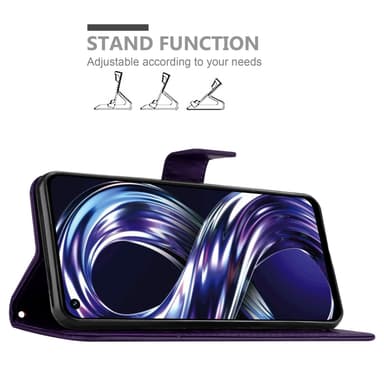 Realme 8i / Narzo 50 4G lommebokdeksel Blomster (lilla)