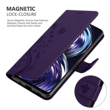 Realme 8i / Narzo 50 4G lommebokdeksel Blomster (lilla)