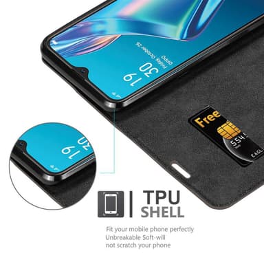Oppo A12 lommebokdeksel case (brun)