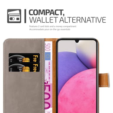 Samsung Galaxy A33 5G lommebokdeksel etui (brun)