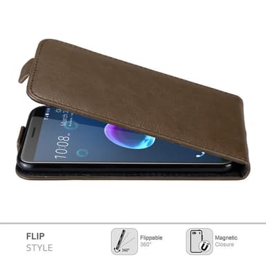 HTC Desire 12 deksel flip cover (brun)