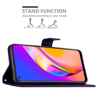 Oppo A94 5G lommebokdeksel Blomster (lilla)