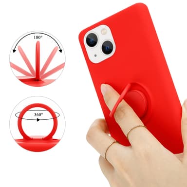 Deksel iPhone 14 Ring Case (rød)
