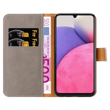 Samsung Galaxy A33 5G lommebokdeksel etui (brun)