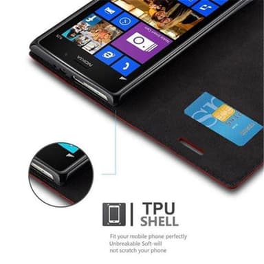 Nokia Lumia 925 lommebokdeksel case (rød)