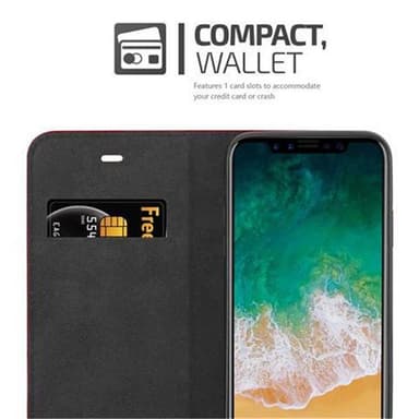 iPhone X / XS lommebokdeksel case (rød)