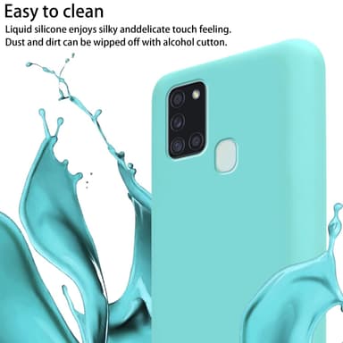 Deksel Samsung Galaxy A21s med Halskjede (turkis)