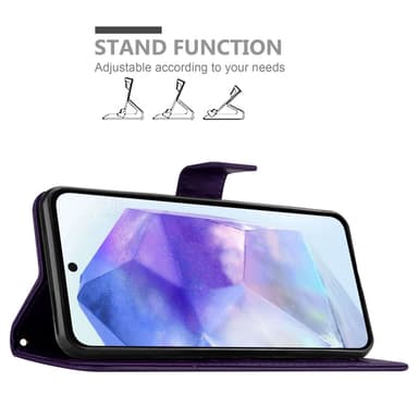 Samsung Galaxy A55 lommebokdeksel Blomster (Lilla)